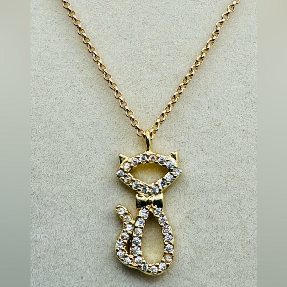 Kate Spade Jazz Things Up Pave Cat Pendant Necklace
NEW